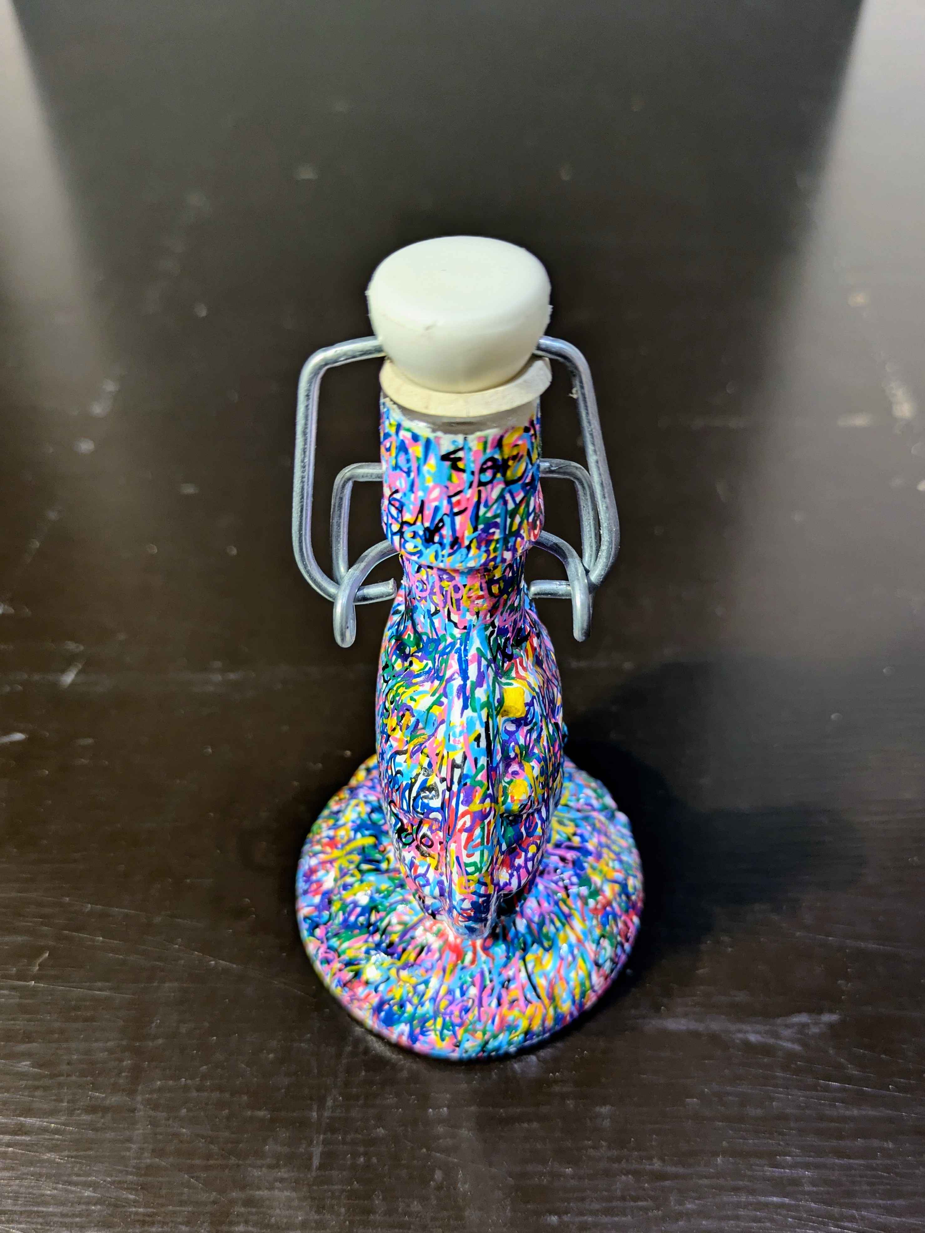 Bouteille de parfum FANTAISIE – Pièce unique peinte à la main