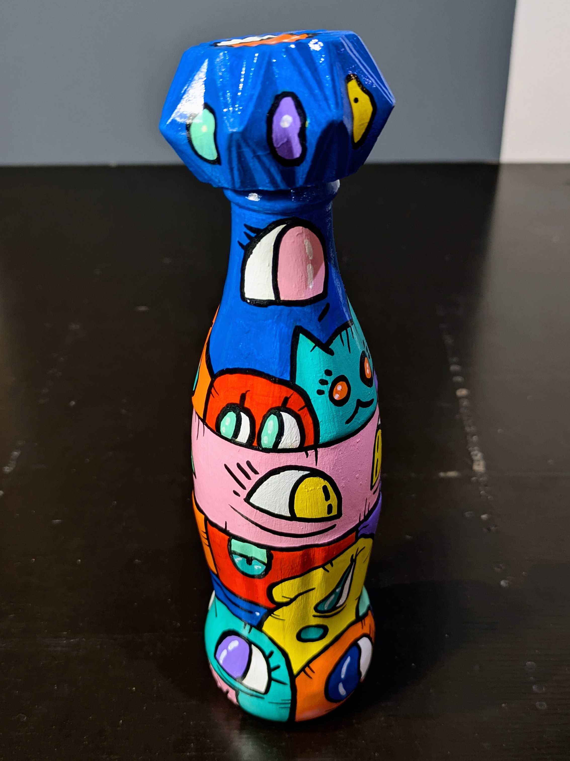 Bouteille de COCA COLA custom – Pièce unique peinte à la main