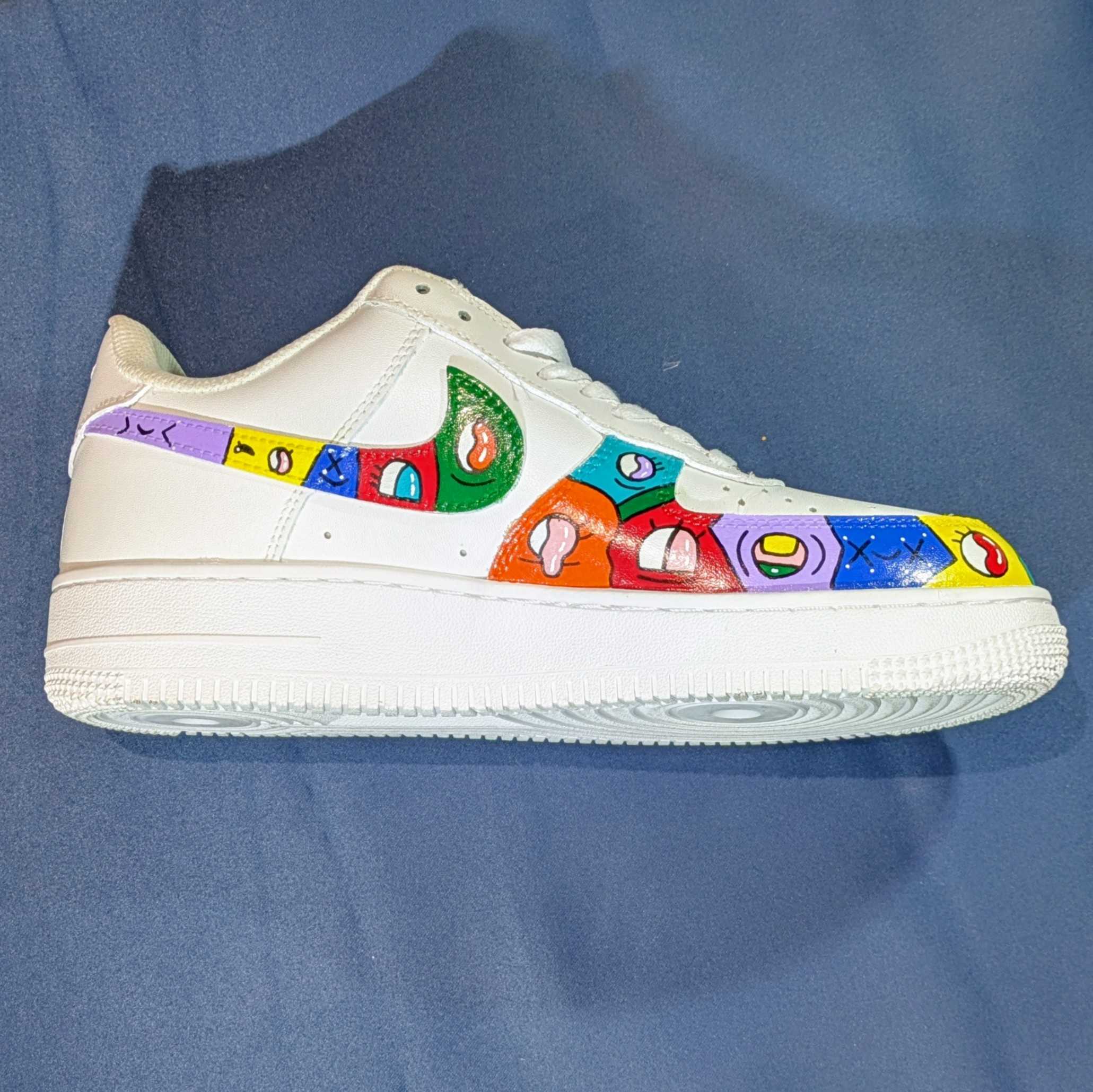 Paire de sneakers custom – Pièce unique peinte à la main