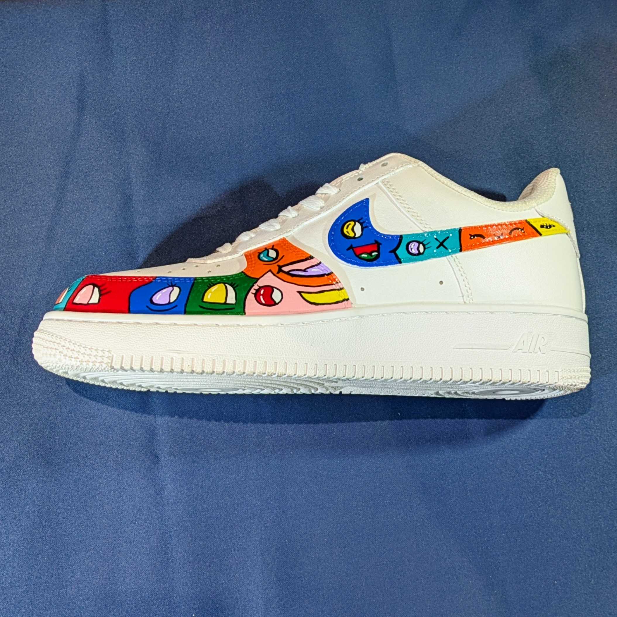Paire de sneakers custom – Pièce unique peinte à la main