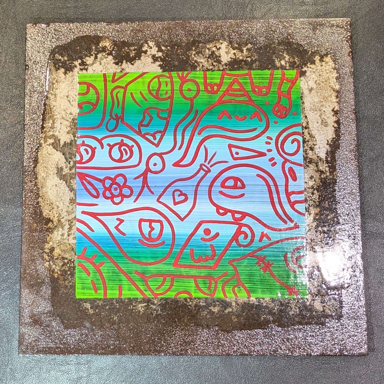 Plaque métal custom – Pièce unique peinte à la main